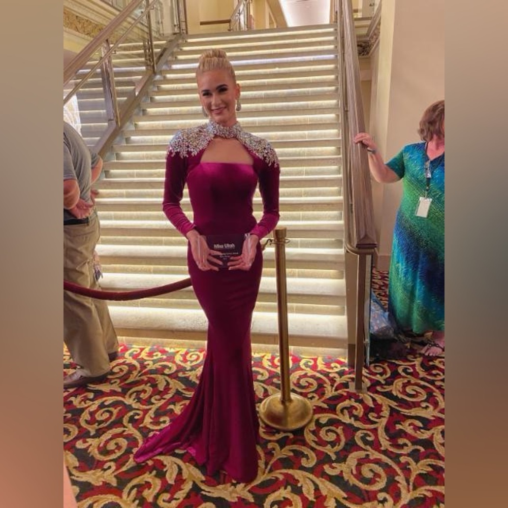 Elegant Burgundy Evening Gown